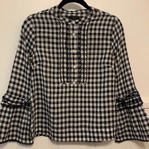 EUC JCREW Black and White Gingham Poplin Shirt